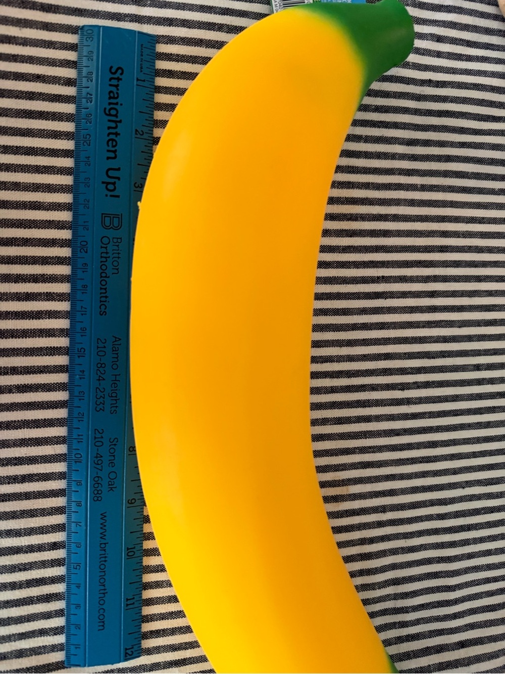 Squeeezy brand Bright Yellow Banana Prop with Green Tip nwt $12